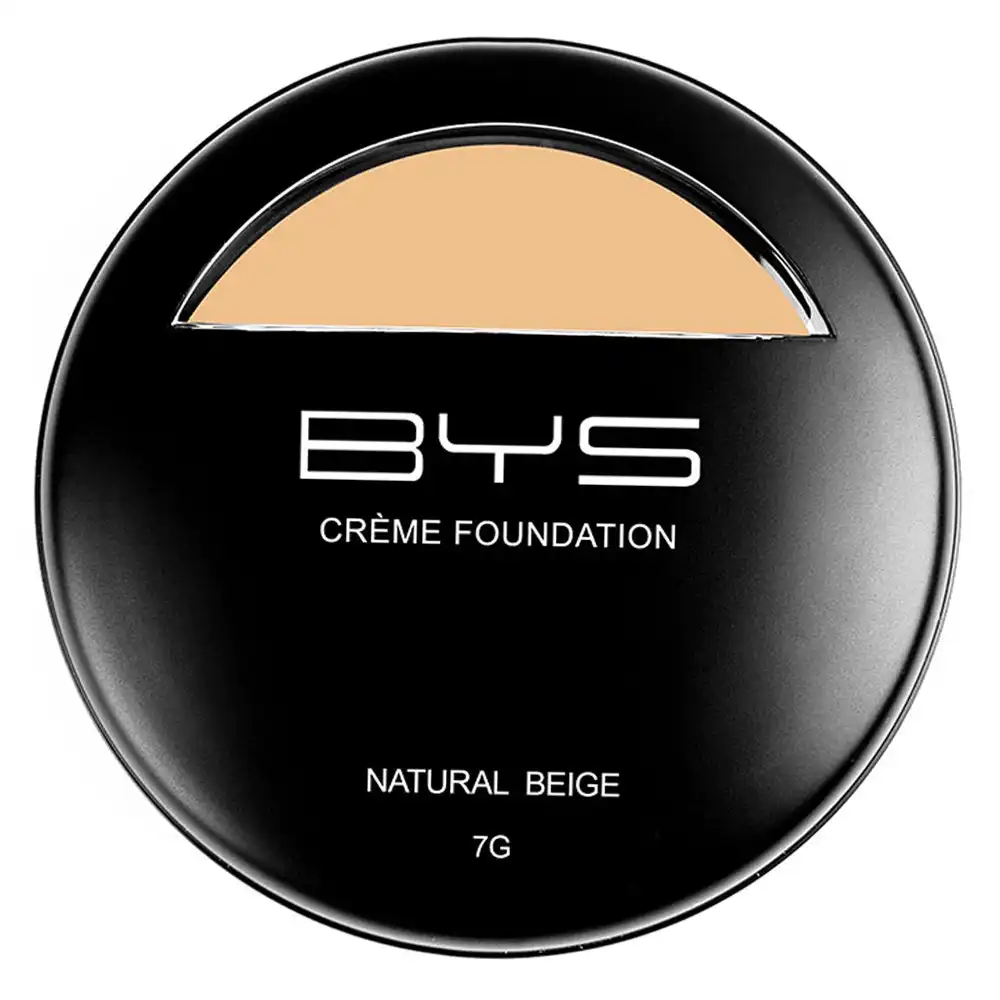 BYS 7g Creme Foundation Face Makeup Cosmetics Buildable Coverage Natural Beige