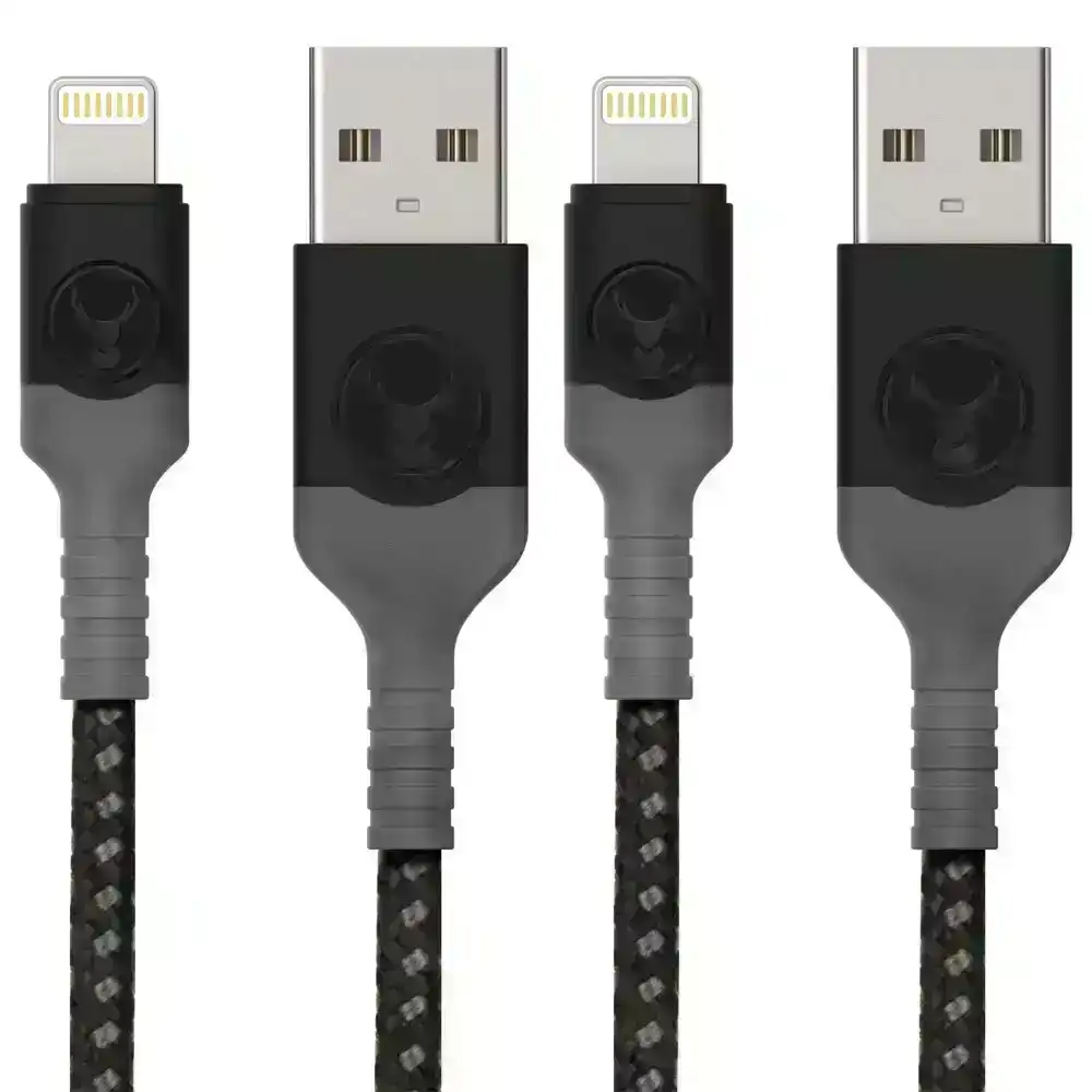 2PK Bonelk 1m USB to Lightning Longlife Data Cable f/ Apple iPhone/iPad/iPod BLK