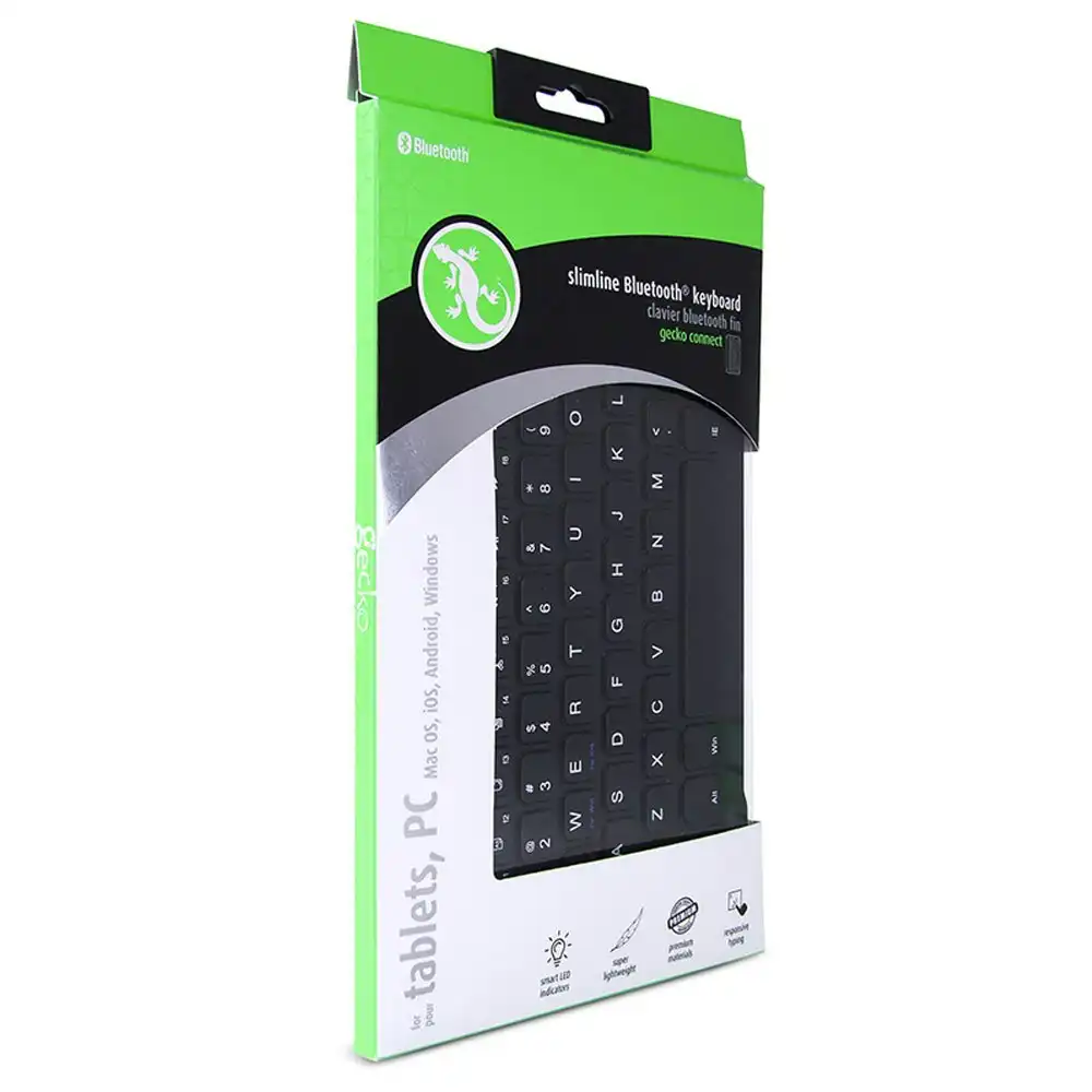 Gecko Rechargeable Wireless Bluetooth Keyboard for iPad Android Windows MAC PC