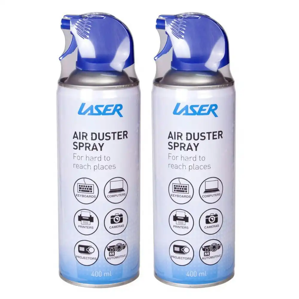 2x Laser 400ml Cleaning Air Duster Spray Cleaner for PC/Computer Camera/Keyboard