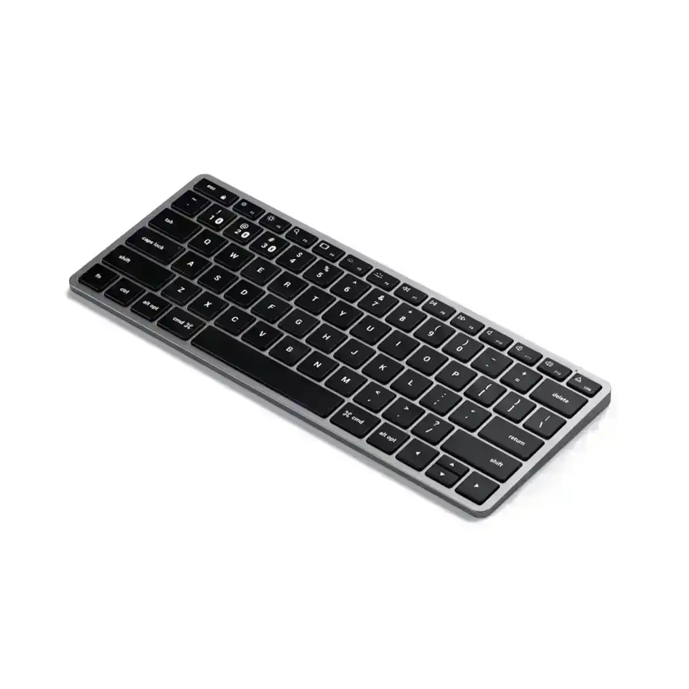Satechi Slim X1 Bluetooth Backlit Keyboard for iPhone 12/iPad Air/Mac Space Grey