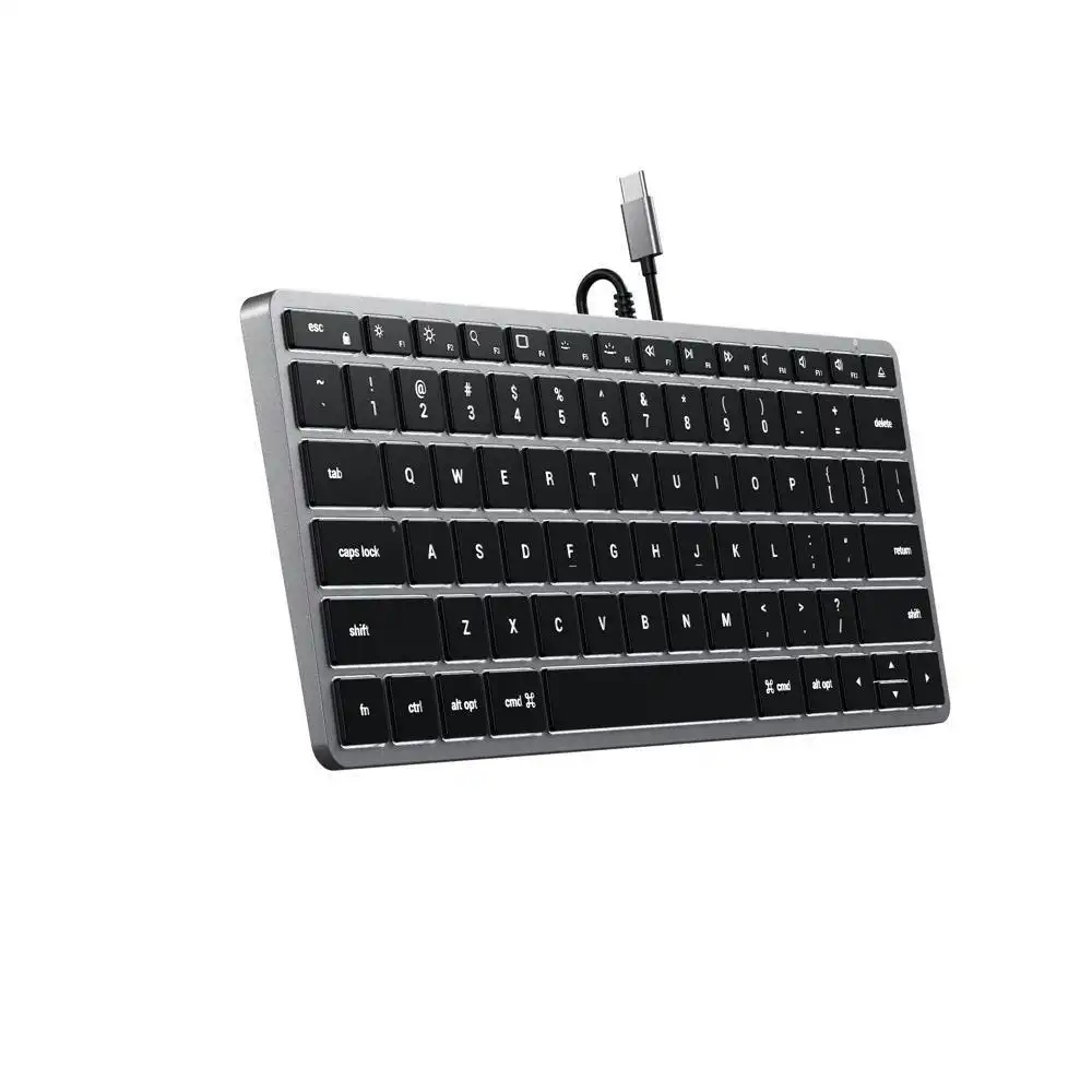 Satechi Slim W1 USB-C Wired Backlit Keyboard for iPad/iMac/MacBook Space Grey
