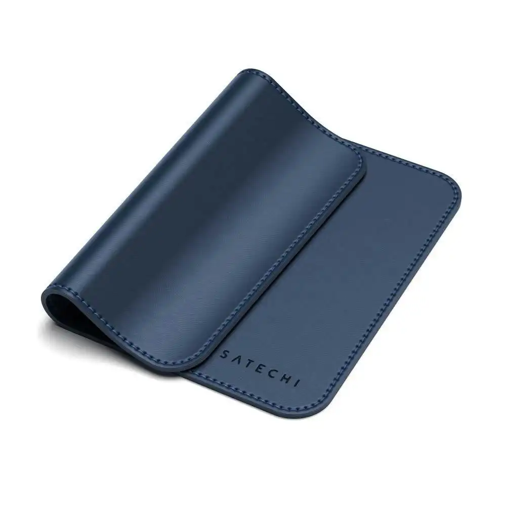Satechi Eco Leather Mouse Pad 24.9x19cm Working/Gaming Mat Wrist Support Blue