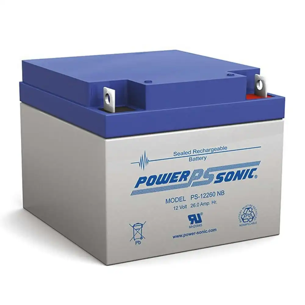 Power Sonic PS12260 12V 26A Rechargeable Battery NB2 Terminal Sealed Lead Acid
