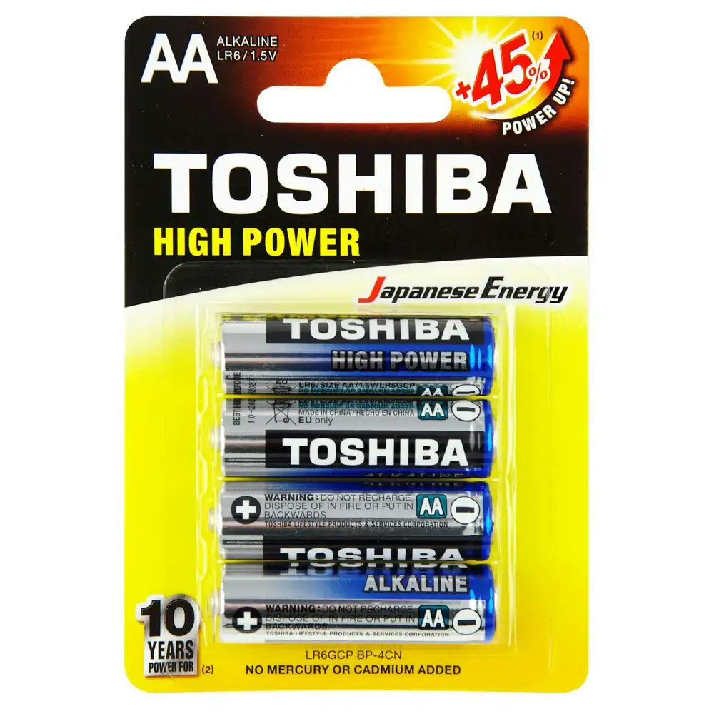 16pc Toshiba Alkaline AA Battery 1.5V Leakage Resistant No Mercury & Cadmium