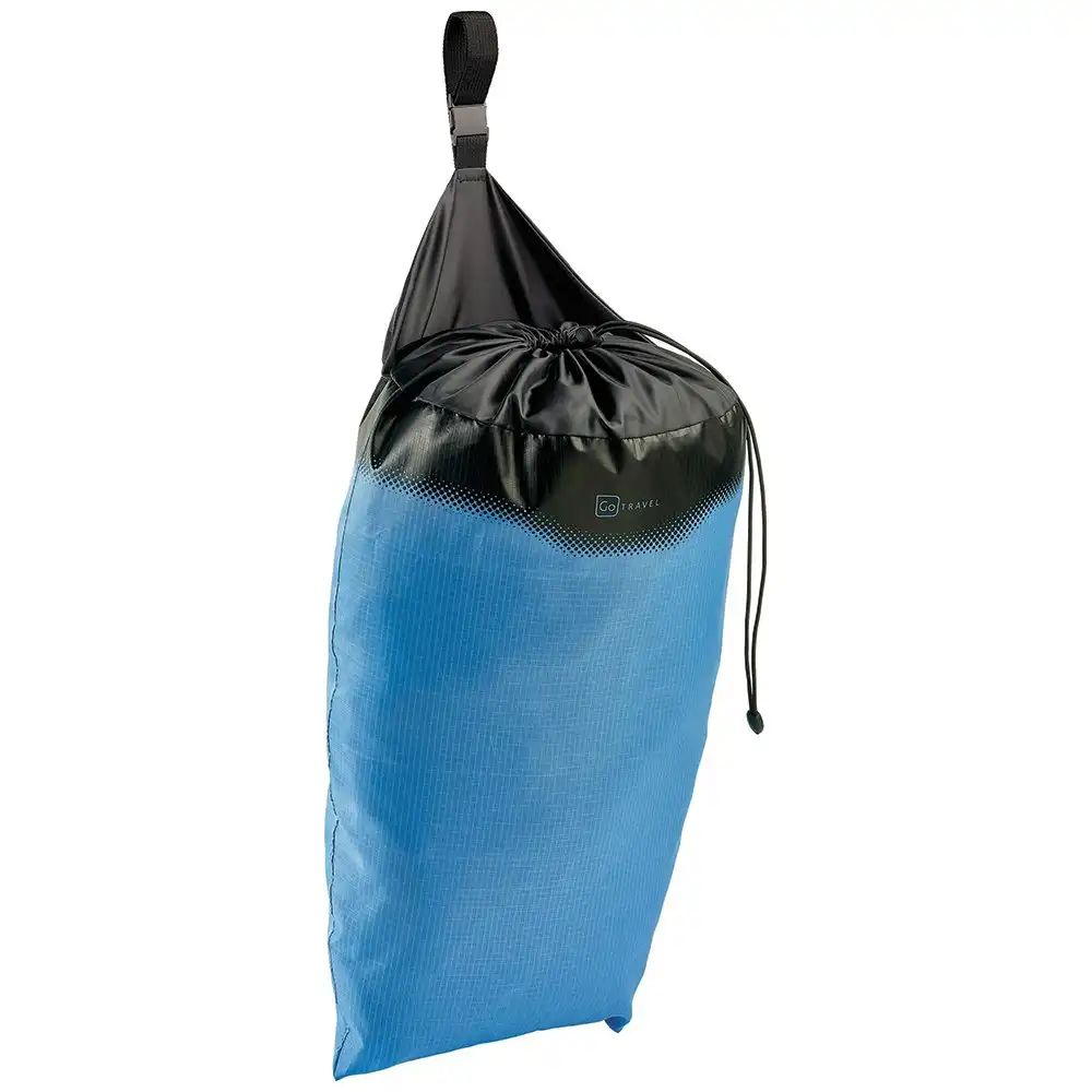 Go Travel 15L Laundry Bag 60x40cm Washable Bag w/Drawstring Closure Blue