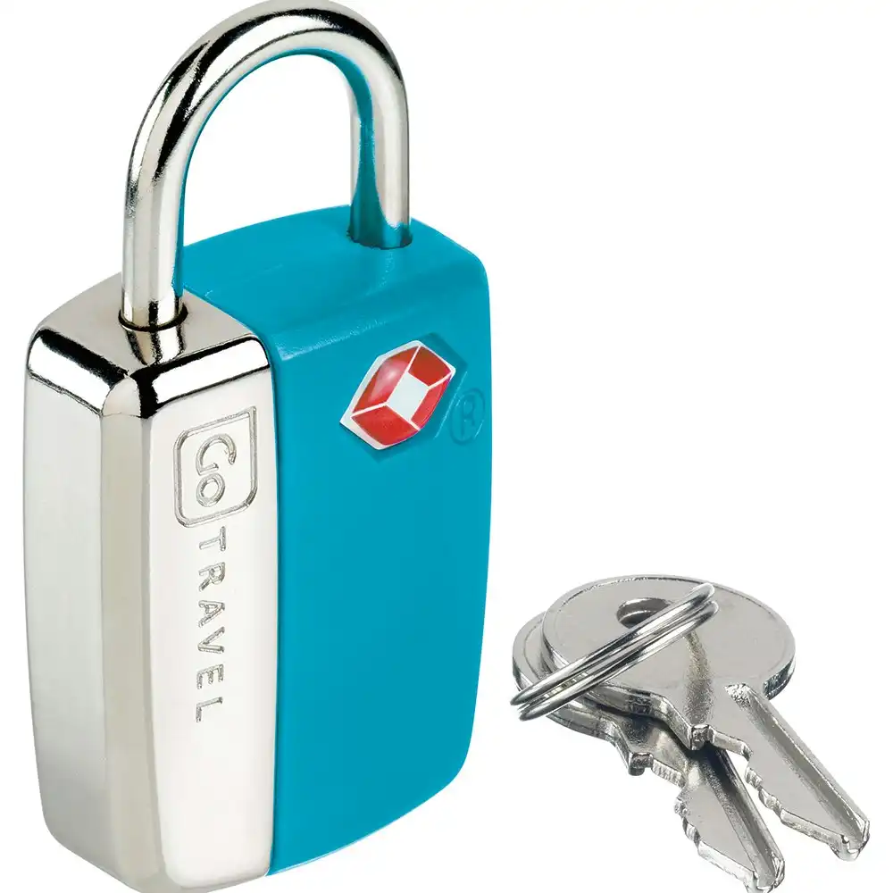 Go Travel Glow TSA Secure Key Padlock Suitcase/Luggage Safety Lock Blue