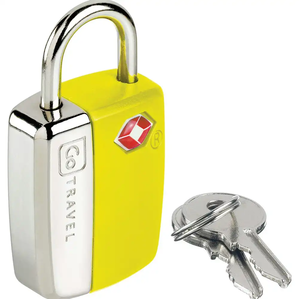 Go Travel Glow TSA Secure Key Padlock Suitcase/Luggage Safety Lock Yellow