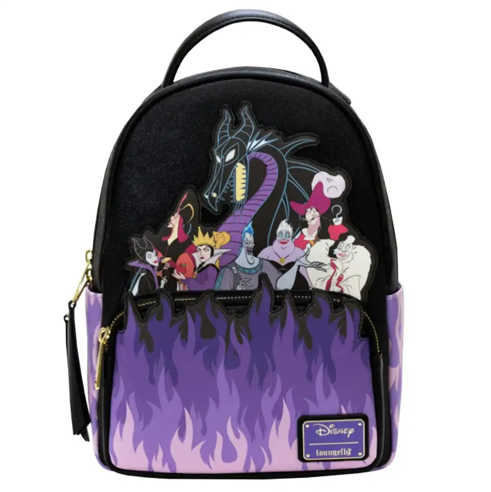 Disney Villains 30cm Purple Flame Mini Backpack Faux Leather Adjustable