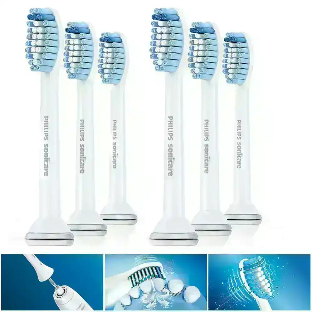 6PC Philips HX6053 Sonicare Sensitive Replacement Heads for Electric Toothbrush