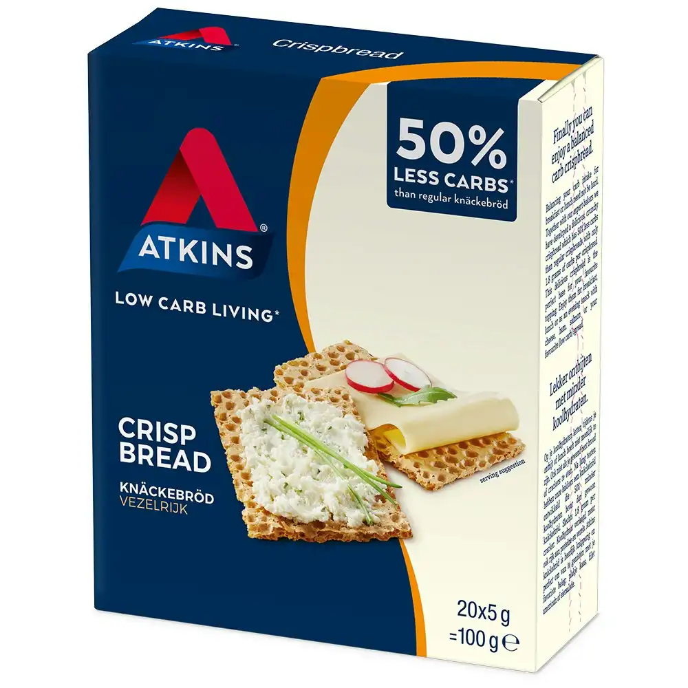 2x 20pc Atkins 5g Low Carb/Sugar Living Crispbread Weight Management Diet Snacks