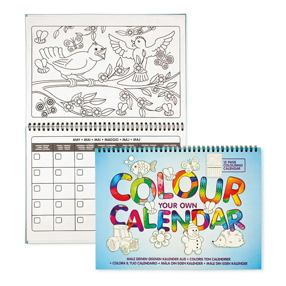 2x Xmas Colour Your Own Calendar 30cm Crafts Fun Office/School Children/Kids 6y+