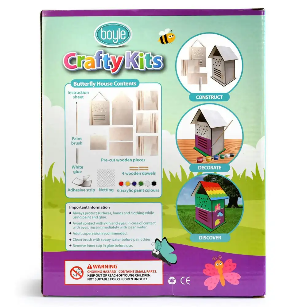Boyle Crafty Kits 23.5cm Butterfly House Construction Project Kids Craft Toy 7y+