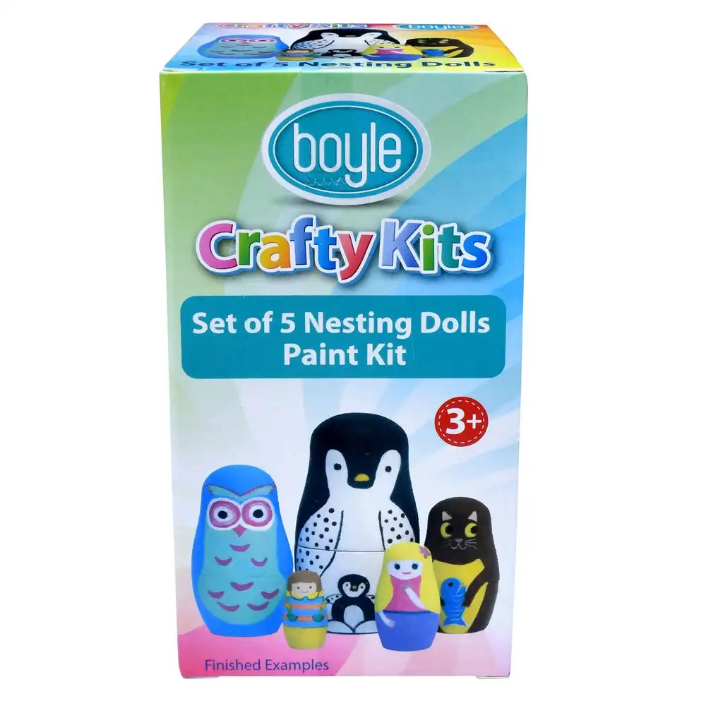 5pc Boyle Crafty Kits Nesting Dolls Paint Set Kids Art Painting Activity 3y+
