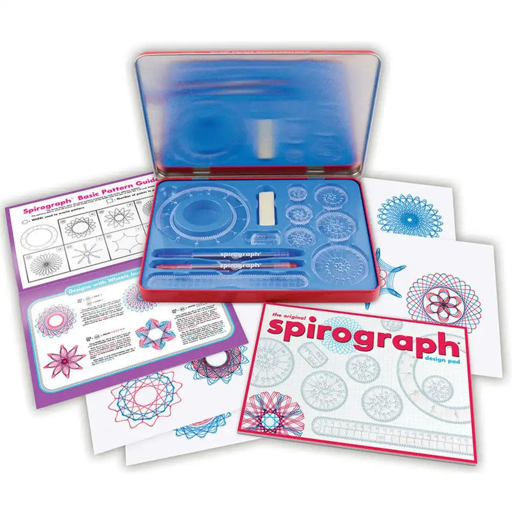 Original Spirograph Design Set Tin Draw Drawing Kids Art Design Craft Create