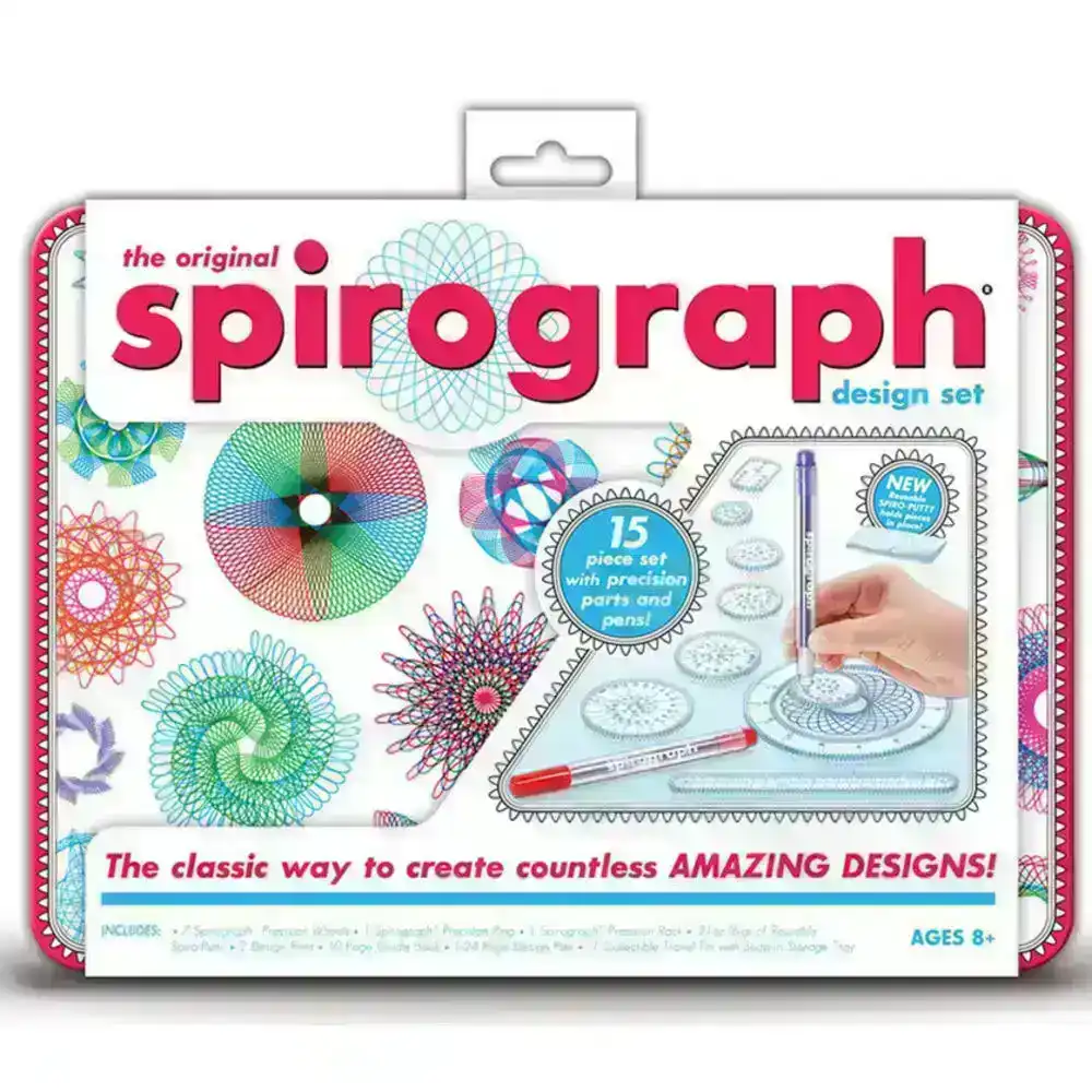 Original Spirograph Design Set Tin Draw Drawing Kids Art Design Craft Create