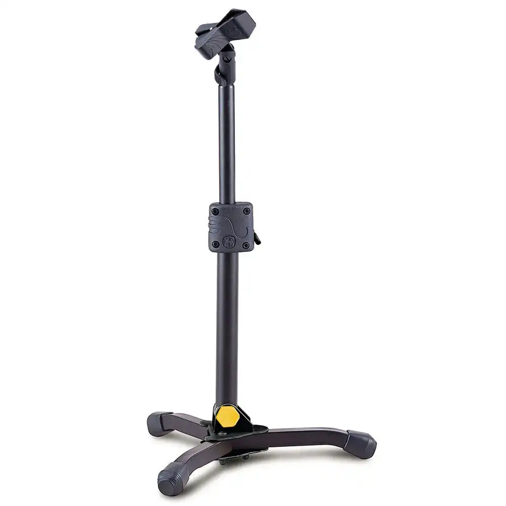 Hercules Tripod Base Low Profile/Short Microphone Straight Stand w/ Mic Clip BLK