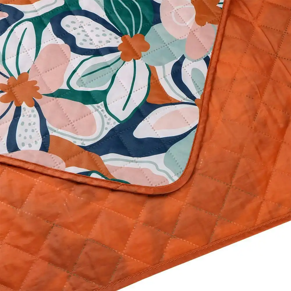 Sachi Reusable Picnic Rug 175x142cm Outdoor Blanket Mat w/ Handle Desert Floral