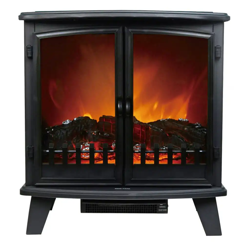 Heller 1800W 70cm Electric Fireplace Heater Freestanding Heating Flame Effect