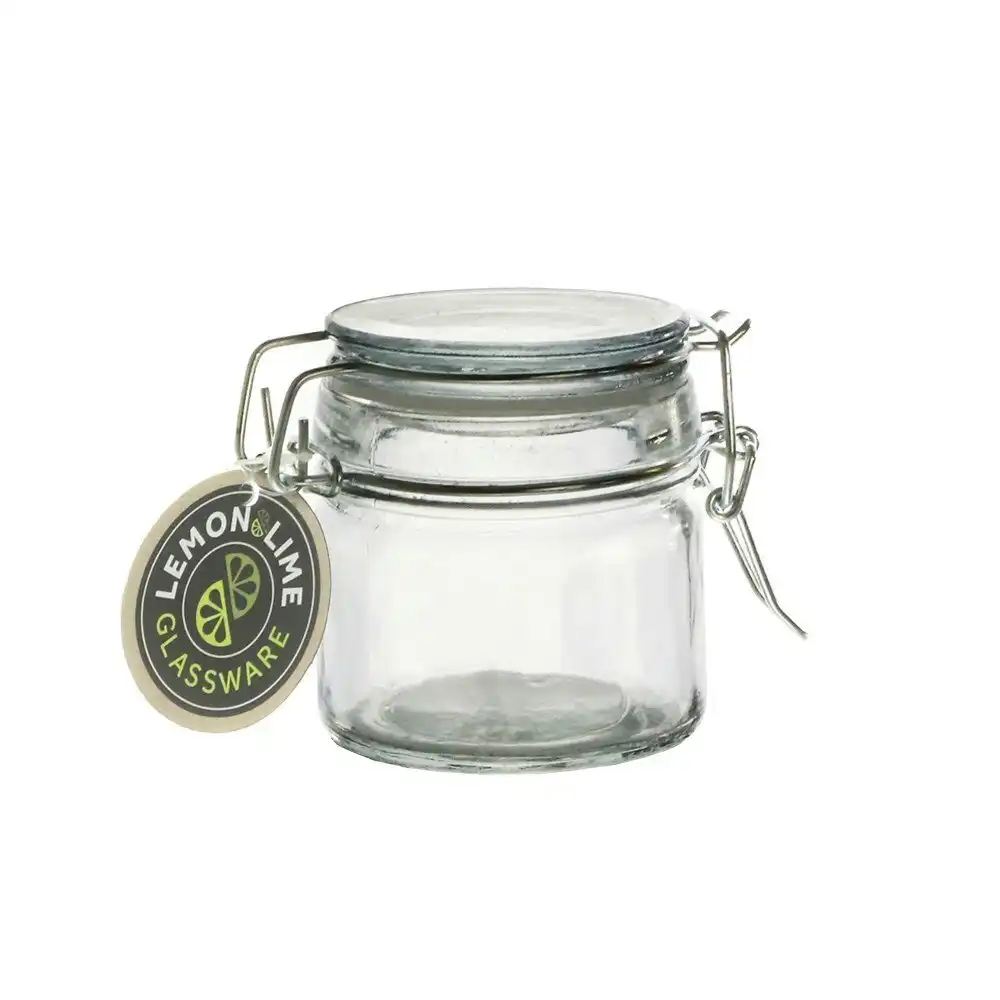 6x Lemon & Lime Fresco 7cm/100ml Glass Clip Jar Food Preserve/Container w/ Lid