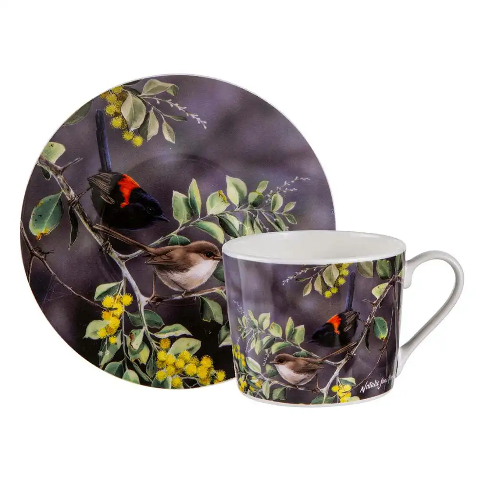 Ashdene 250ml Australian Wren Wattle Dance Matching Tea Cup/Saucer Drinking Mug