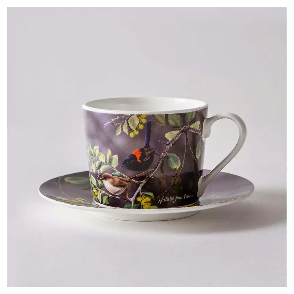 Ashdene 250ml Australian Wren Wattle Dance Matching Tea Cup/Saucer Drinking Mug