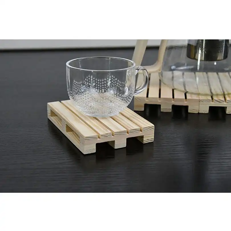 Mini Wooden Pallet Glass Coasters/Mats For Beverages Drink Cups Beers Home/Bar