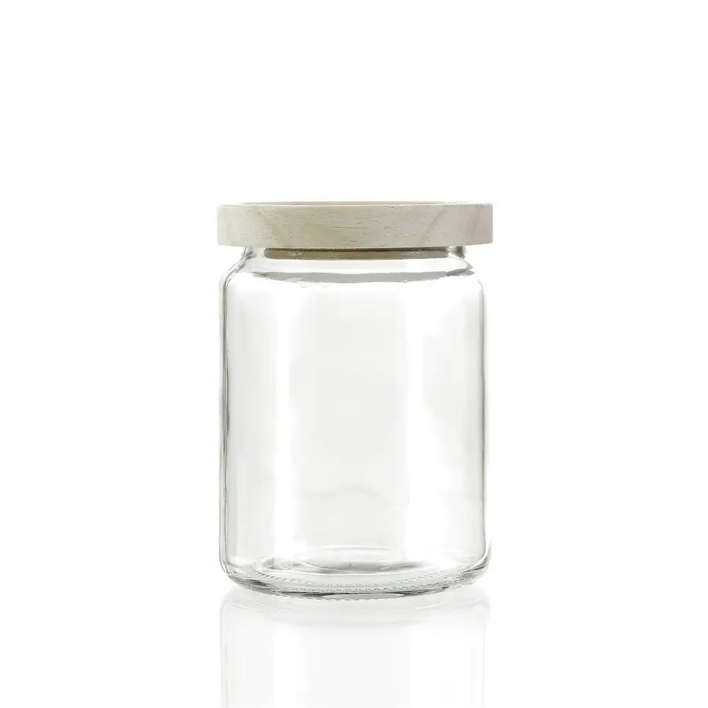3x Lemon & Lime Zeno 700ml/13.5cm Glass Jar Storage Food Container w/ Wood Lid