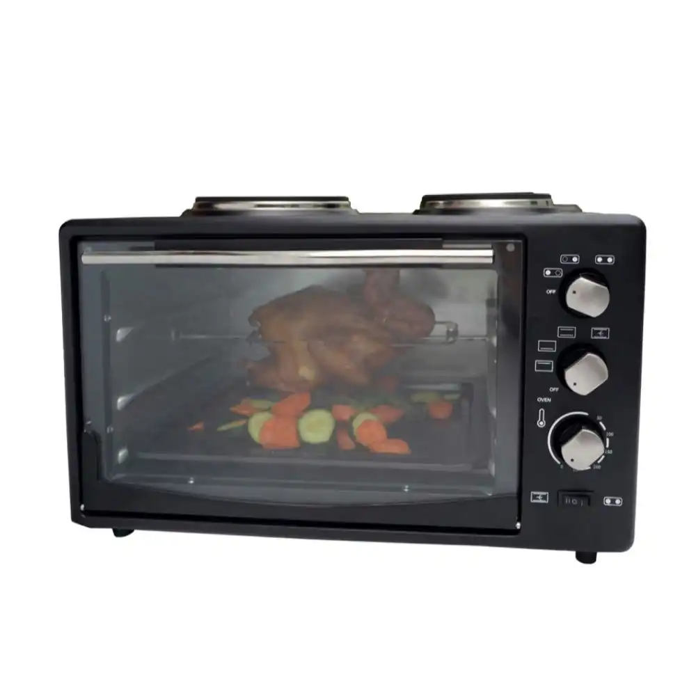 34L 1700W Portable Electric Rotisserie Grill/Toaster Oven/Dual Cooktop/Hot Plate