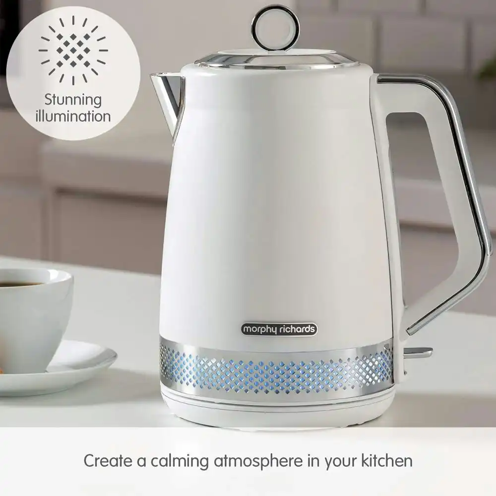 Morphy Richards Illumination 1.7 L Electric Kettle 2200W Water Boiling Jug White