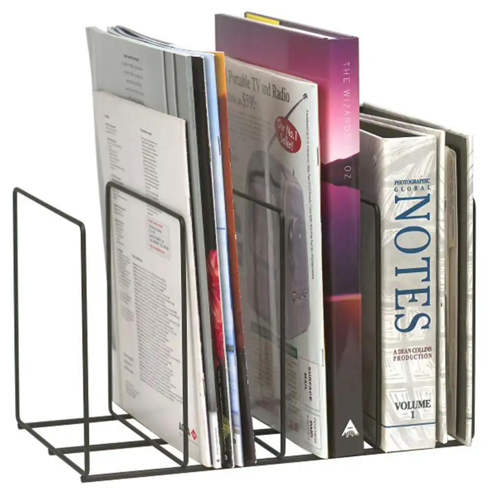 Marbig Wire Instyle Book/Magazine Rack Holder 4 Slot Desk Organiser Office/Home