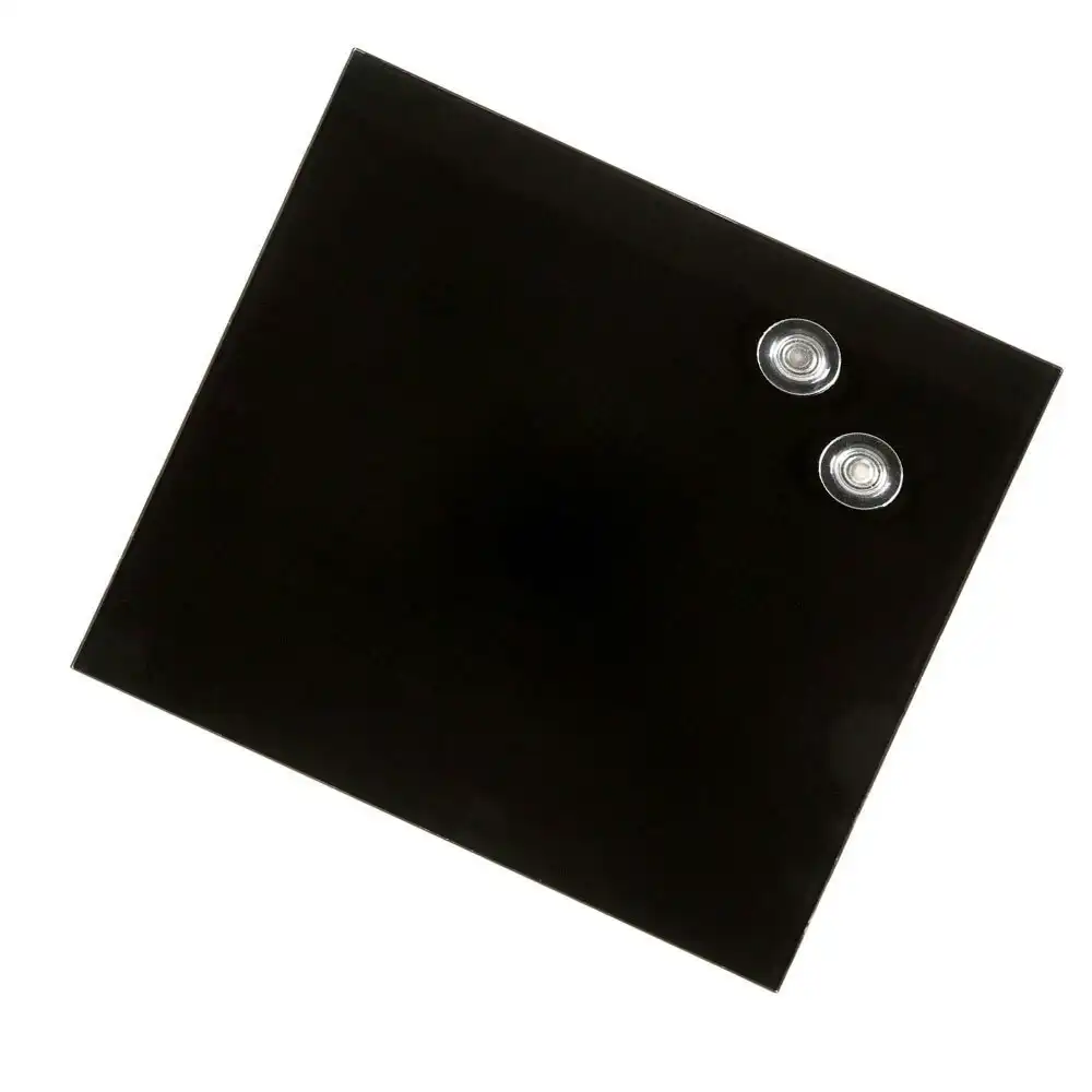 Quartet 300mm Magnetic Tempered Glass Wipe Off/Write On Memo/Notes Board Black
