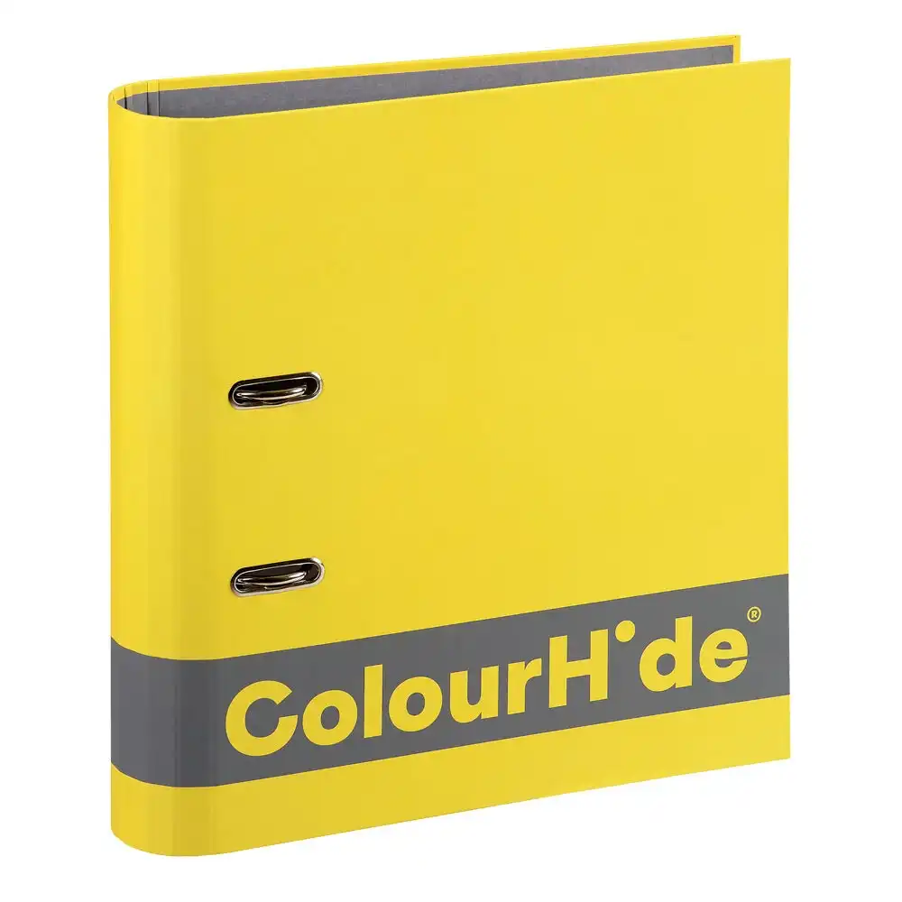 Colourhide A4 70mm 375 Sheets Silky Touch Lever Arch File/Paper Organiser Yellow