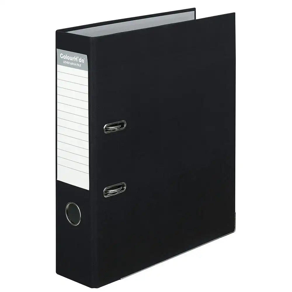 Colour Hide A4 75mm 375 Sheets Lever Arch Folder/Binder File Organiser Office BK