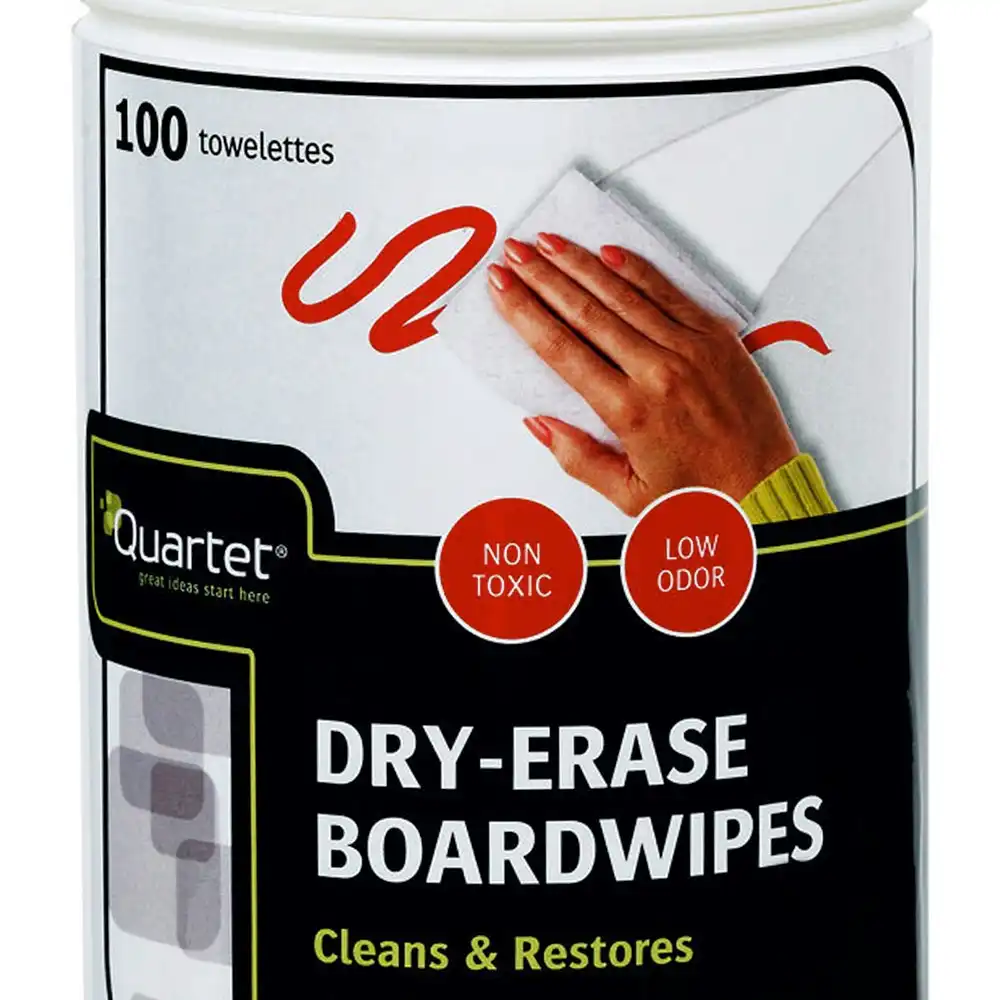 100PK Quartet Dry-Erase Board Wipes Cleaning Eraser/Cleaner for Whiteboard White