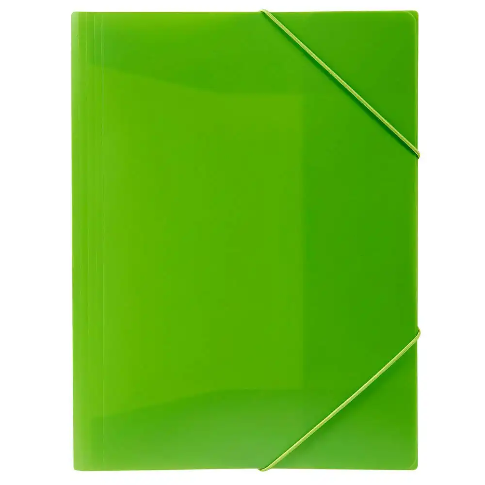4PK Marbig A4 Document Wallet Brights File/Paper Storage Organiser Folder Lime