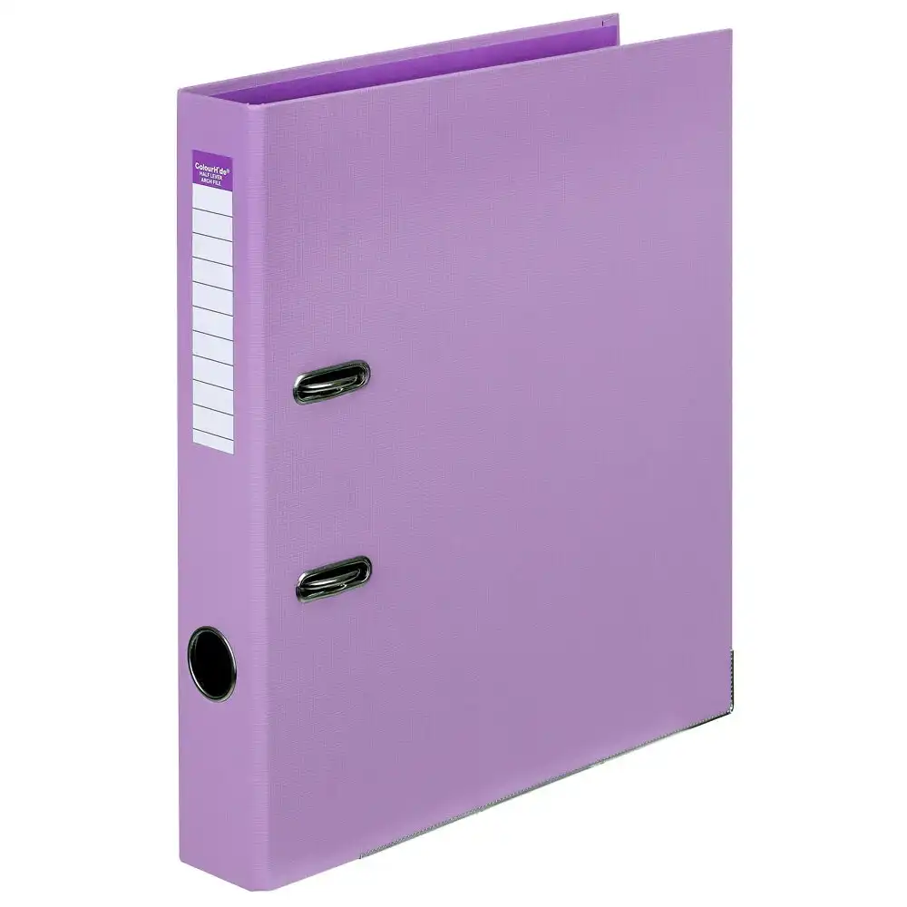 Colour Hide A4 Half Lever Arch File PE Folder/Binder Document Organiser Purple