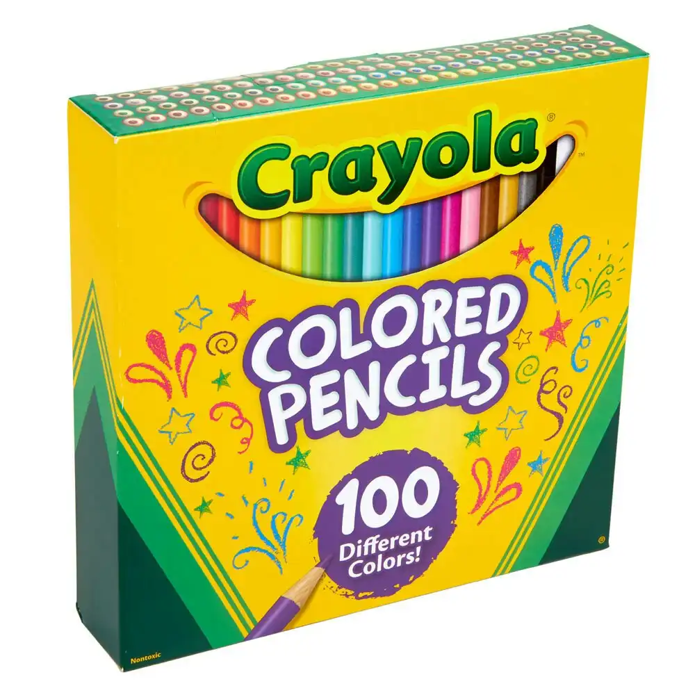 100pc Crayola Coloured Pencil Colouring Non Toxic Crayons Drawing Arts Kids 3y+