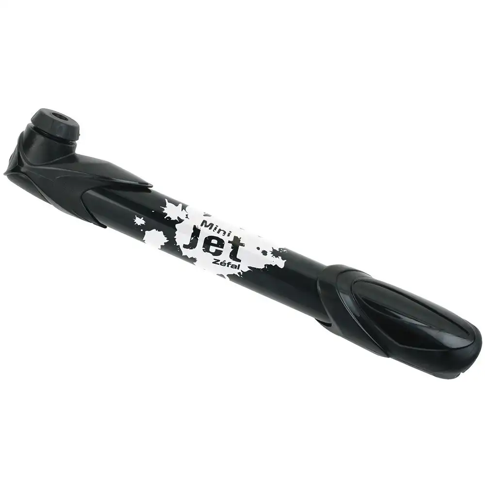 Zefal Mini Jet Bicycle Pump 23cm Reversible Connection w/ Mounting Clip Black