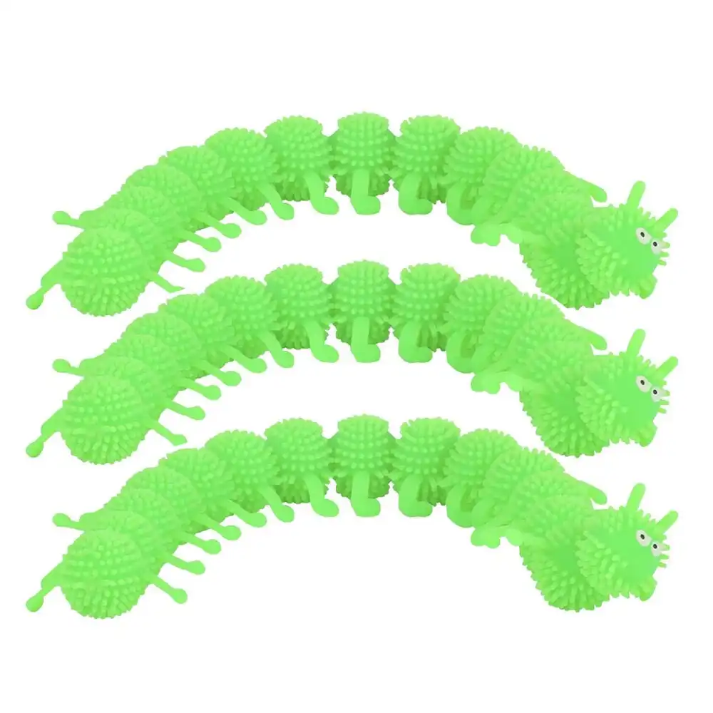 3x Fumfings Novelty Stretchy Centipede 22cm Animal Collectible Toy Kids 3y+ Asst
