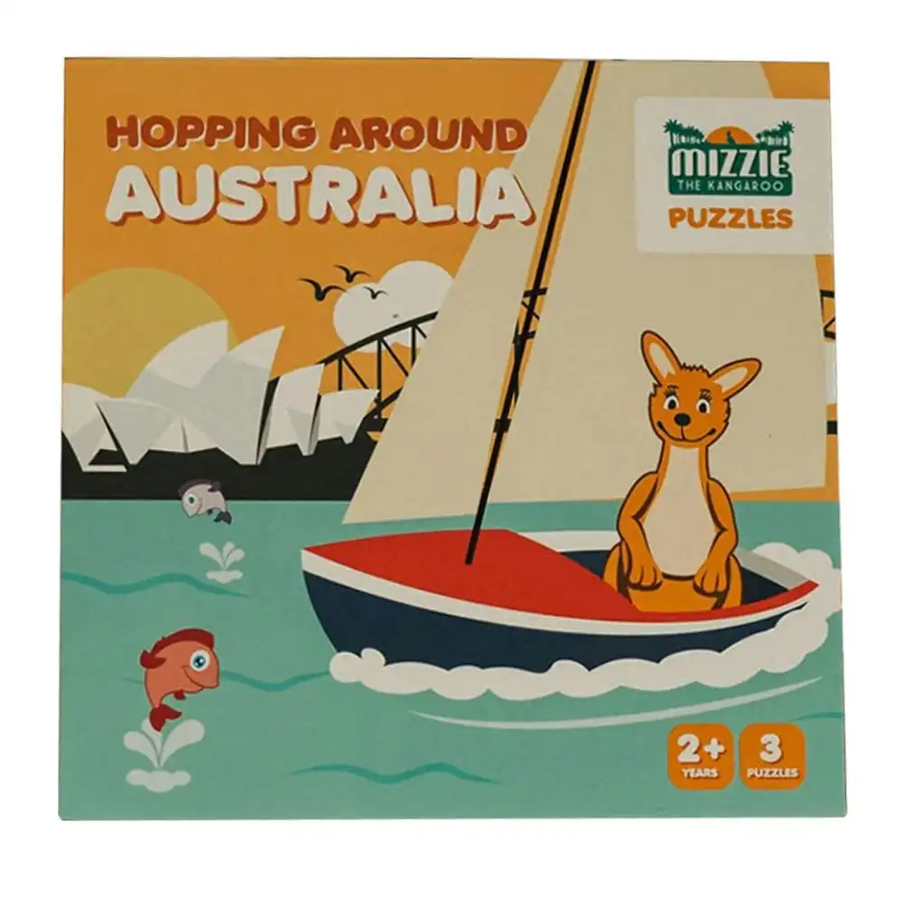 Mizzie the Kangaroo Set of 3 Puzzles 25X25cm 4/6/9pc Infant/Toddler 2y+ Toy/Game