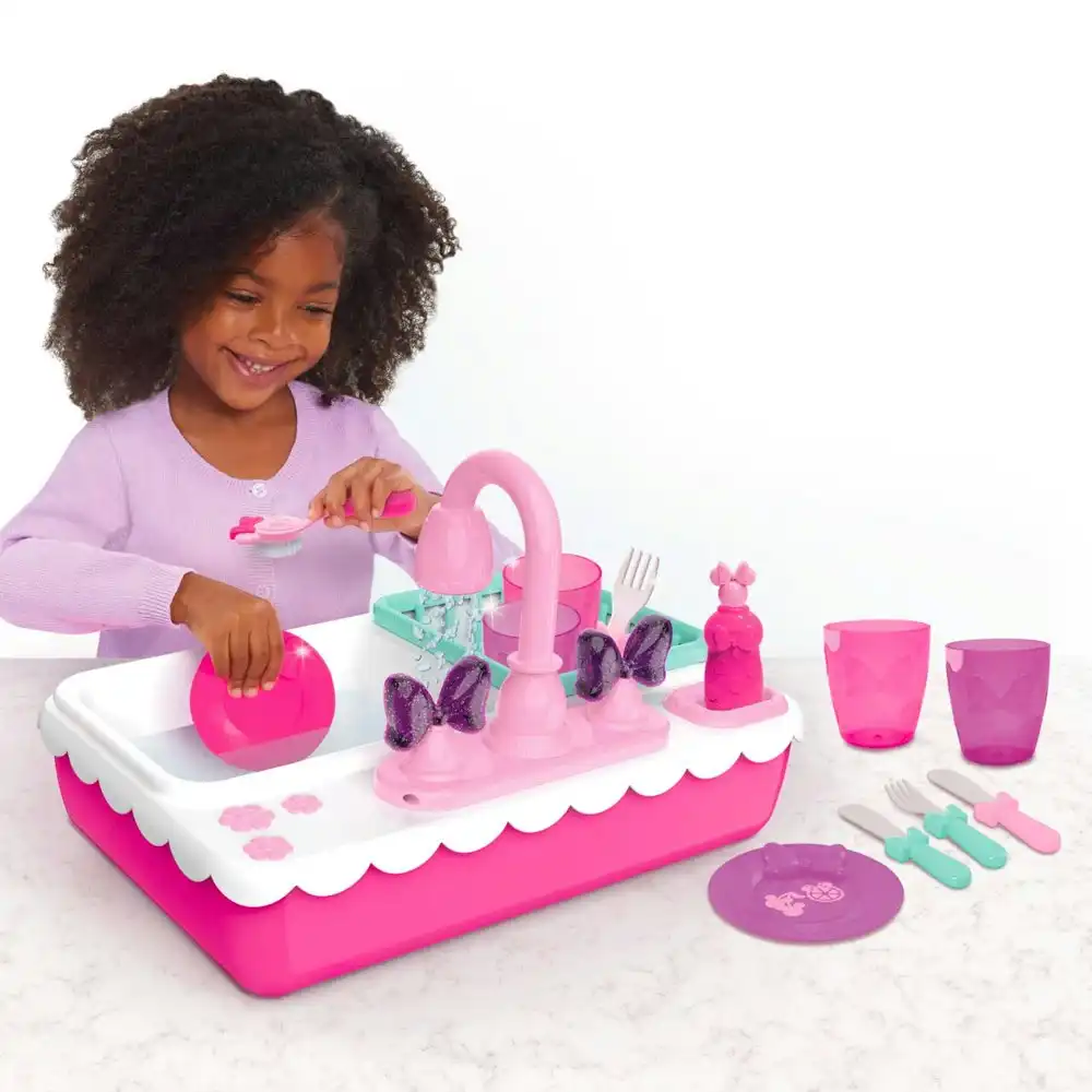 14pc Minnie Mouse Magic Sink Set 3y+ Kids/Children Kitchen Pretend Play Fun Toy
