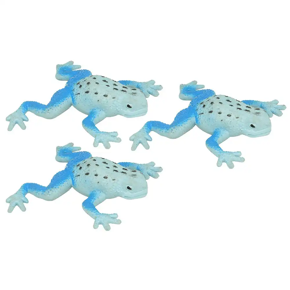 3x Fumfings Animal 14cm Stretchy Beanie Poison Dart Frog Toy Kids/Child 3y+ Blue