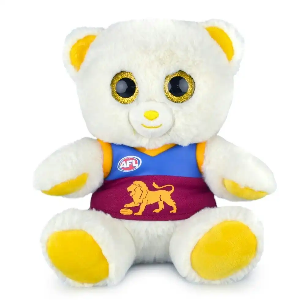 AFL Sparkle Brisbane Kids/Children 22cm Footy Team Soft Bear Toy 3y+