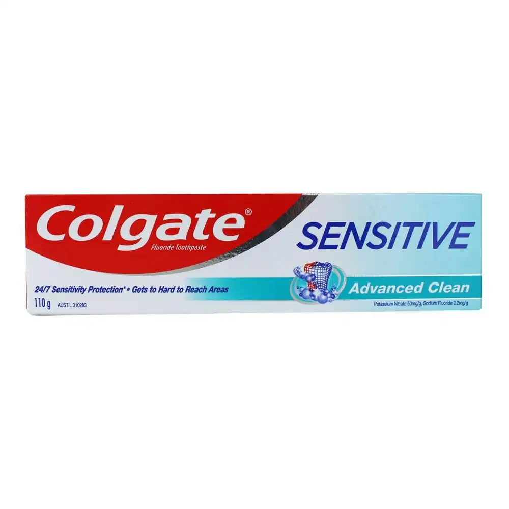 3x Colgate 110g Fluoride Toothpaste Sensitive Advanced Clean Dental Teeth Care