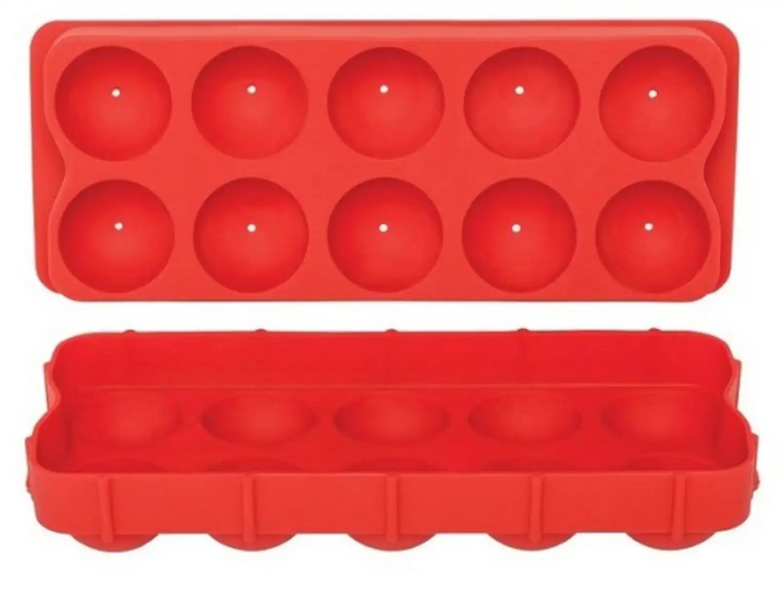 Round Ice Cube Tray Silicone Red