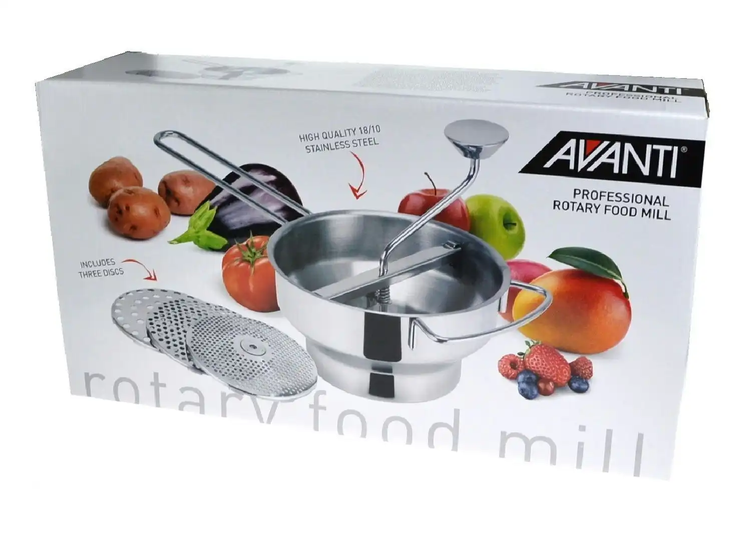 Avanti Professional Rotary Food Mill With 3 Blades