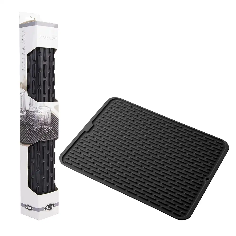 D.Line Silicone Drying Mat   Black