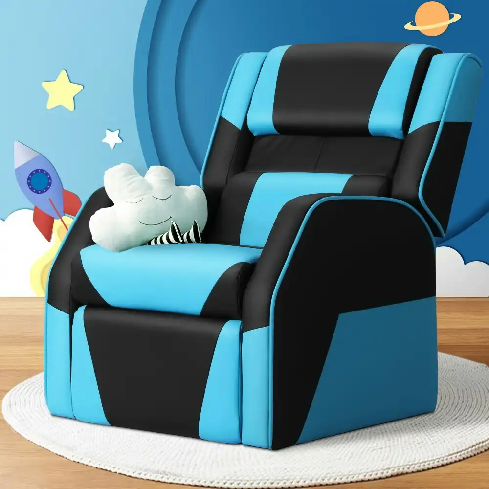 Keezi Kids Recliner Chair Gaming Sofa Armchair Lounge Couch Blue