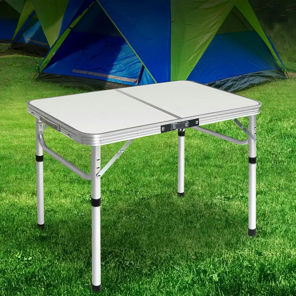 Weisshorn Folding Camping Table 90CM Adjustable Portable Outdoor Picnic Desk